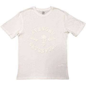 【予約商品】AVENGED SEVENFOLD バンドTシャツ ユニセックス: Classic Deathbat (White) (Hi-Build) - WHITE