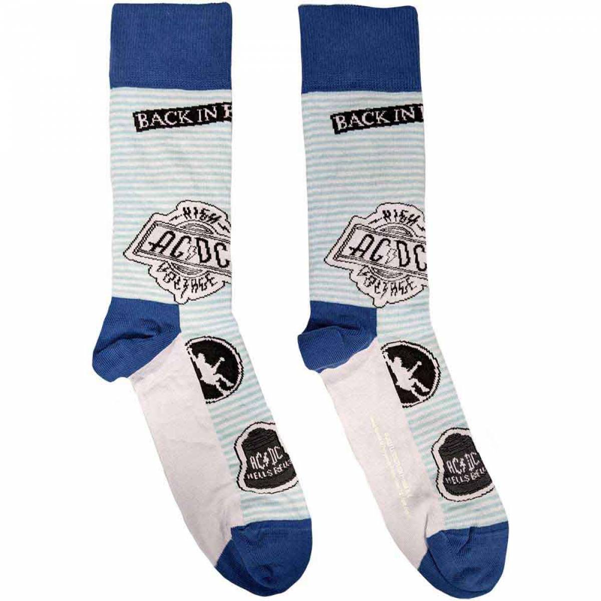 【予約商品】AC/DC Unisex Ankle Socks: Icons (Blue) (UK Size 7 - 11) - BLUE