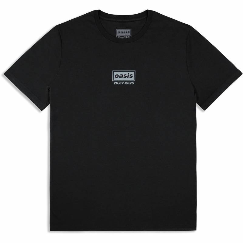 【予約商品】OASIS バンドTシャツ ユニセックス: London 26 July Event (Black) (Back Print & Ex-Tour)