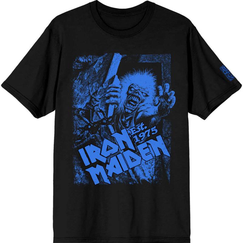 【予約商品】IRON MAIDEN バンドTシャツ ユニセックス: Est. 1975 No Prayer Grave Blue (Black) (Sleeve Print)