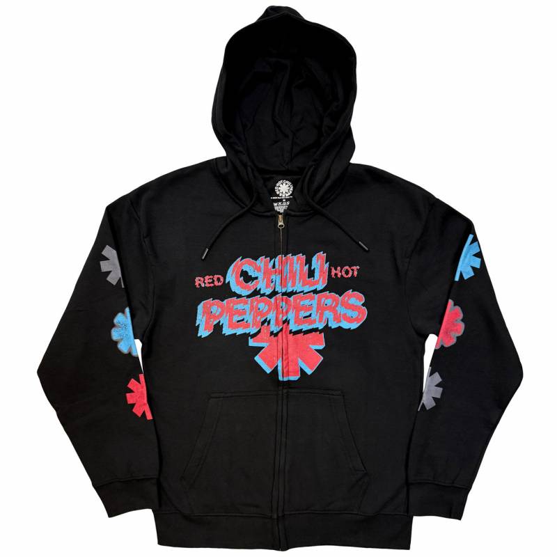 【予約商品】RED HOT CHILI PEPPERS Unisex Zipped Hoodie: Shock Logo (Black)