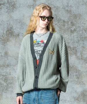 【予約商品】glamb(グラム)GB0325/KNT11 : Wide Sleeves Cardigan / ワイドスリーブカーディガン - Gray