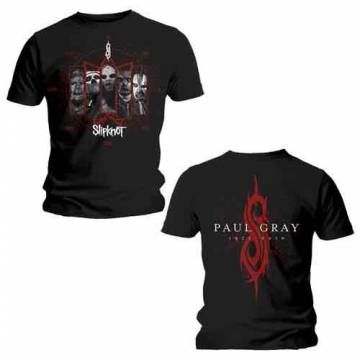 【予約商品】SLIPKNOT バンドTシャツ ユニセックス: Paul Gray (Black) (Back Print) - BLACK