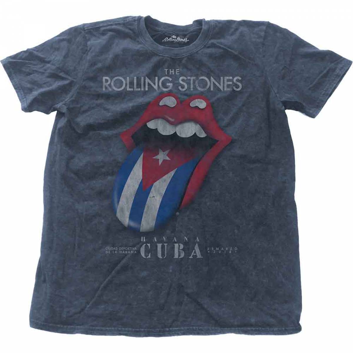 【予約商品】THE ROLLING STONES バンドTシャツ ユニセックス: Havana Cuba(Wash Collection) -BLUE