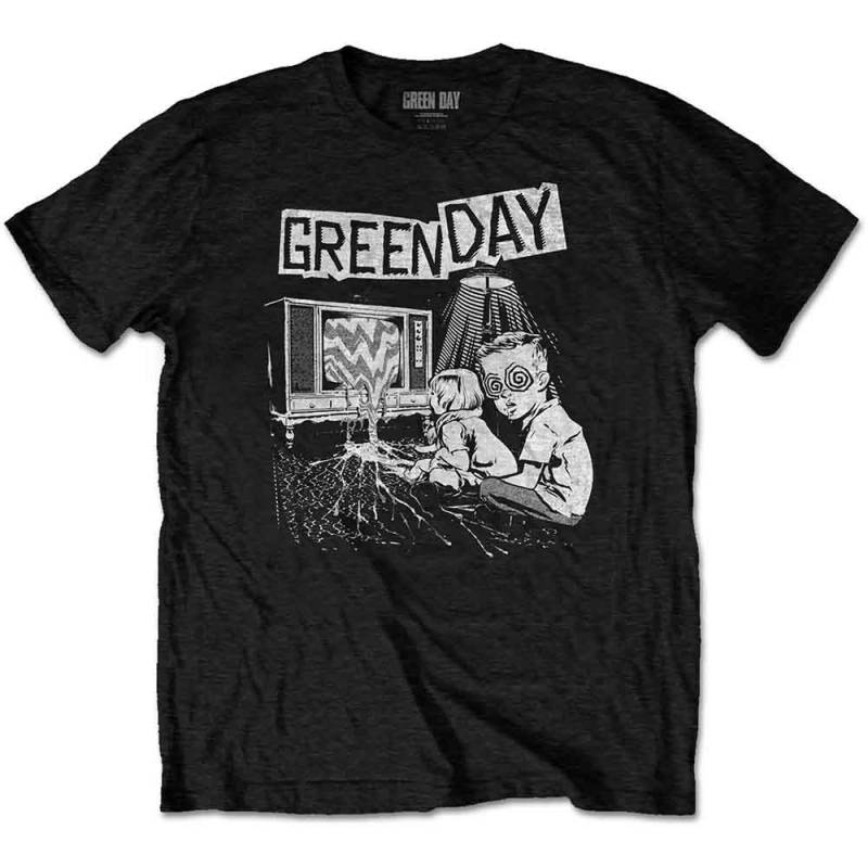 【予約商品】GREEN DAY バンドTシャツ ユニセックス: TV Wasteland (Black) - BLACK