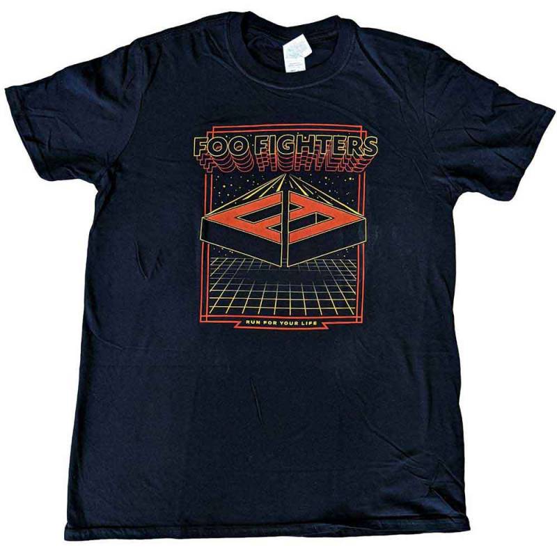【予約商品】FOO FIGHTERS バンドTシャツ ユニセックス: Run (Black) (Ex-Tour) (Small) - BLACK