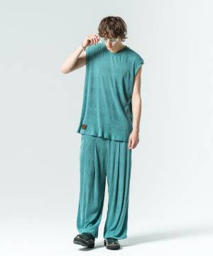 【予約商品】glamb(グラム)GB0225/ST04 : Glamour Crepe Sleeveless Set Up / グラマークレープスリーブレスセットアップ - Blue