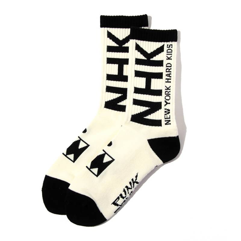 【予約商品】PUNK DRUNKERS (パンク・ドランカーズ) NewYork Hard Kids靴下 - WHITE