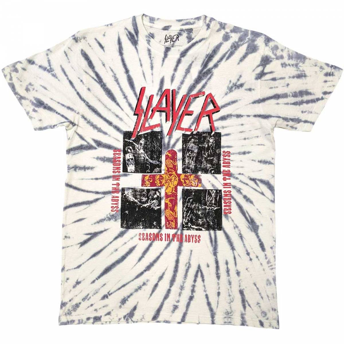 【予約商品】SLAYER バンドTシャツ ユニセックス: Quad Seasons (White) (Wash Collection) - WHITE