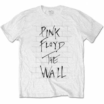 【予約商品】PINK FLOYD バンドTシャツ ユニセックス: The Wall & Logo (White) - WHITE