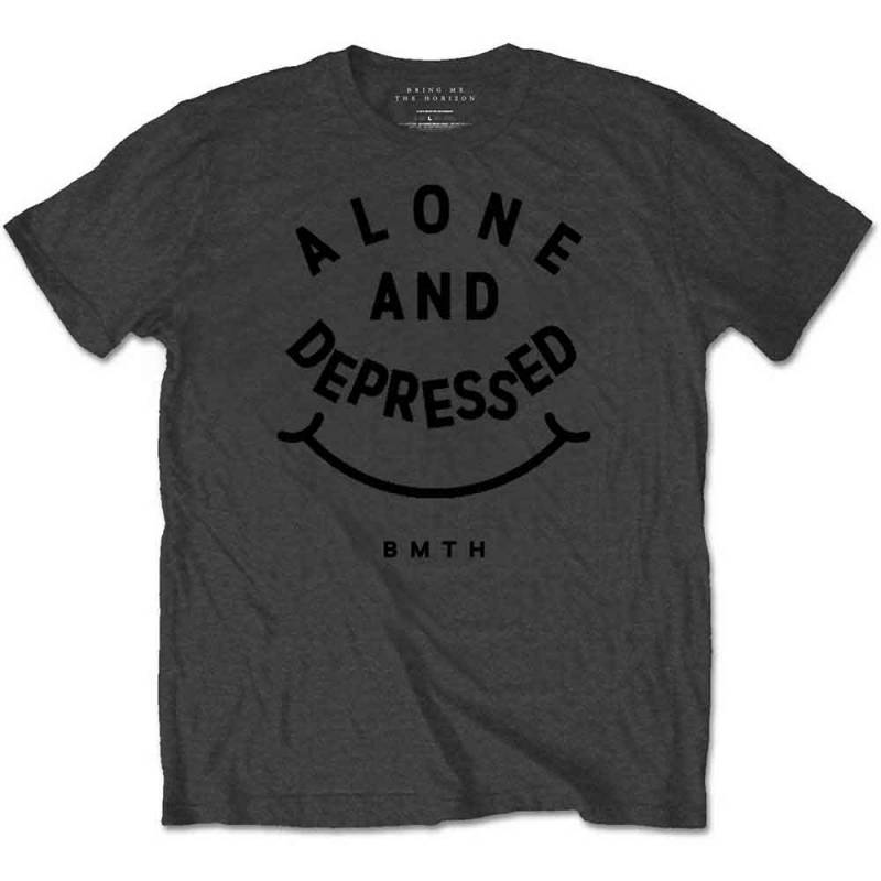【予約商品】BRING ME THE HORIZON バンドTシャツ ユニセックス: Alone & Depressed (Charcoal Grey) - CHARCOAL GREY