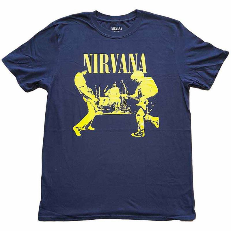 【予約商品】NIRVANA バンドTシャツ ユニセックス: Stage (Navy Blue)