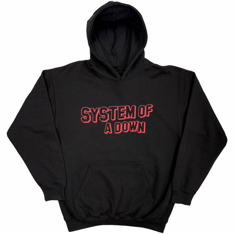 【予約商品】SYSTEM OF A DOWN Unisex Pullover Hoodie: Red Text Logo (Black)