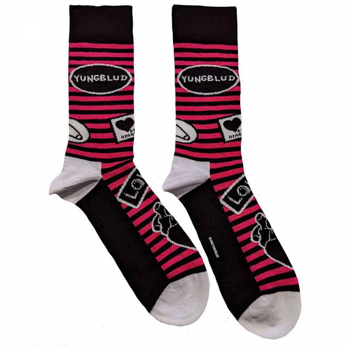 【予約商品】YUNGBLUD Unisex Ankle Socks: Symbols (Black) (UK Size 7 - 11) - BLACK