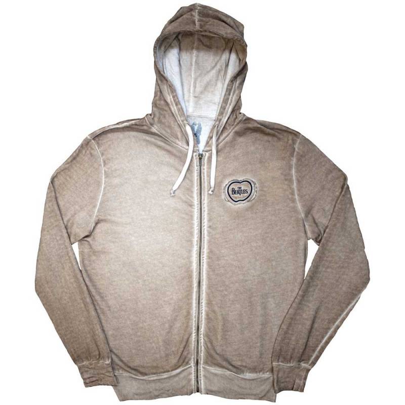 【予約商品】THE BEATLES Unisex Zipped Hoodie: Apple Logo Stone Wash (Sand) (LOS)