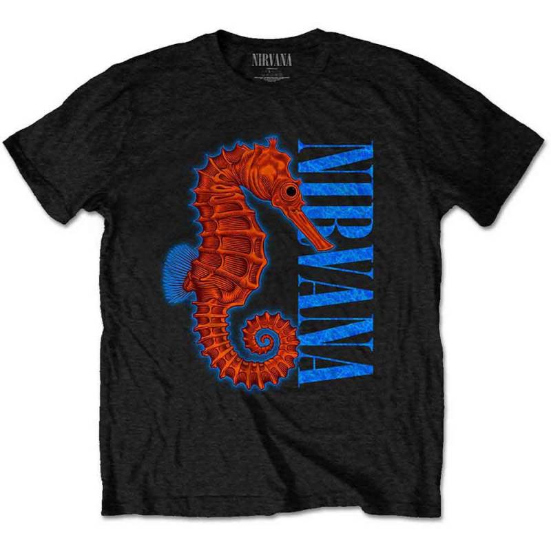 【予約商品】NIRVANA バンドTシャツ ユニセックス: Seahorse (Black)