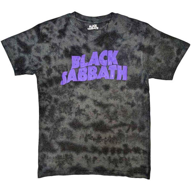【予約商品】BLACK SABBATH バンドTシャツ ユニセックス: Wavy Logo (Black) (Wash Collection)
