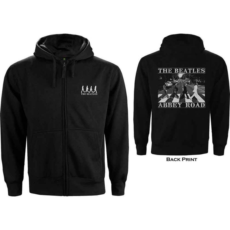 【予約商品】THE BEATLES Unisex Zipped Hoodie: Abbey Road (Black) (Back Print)