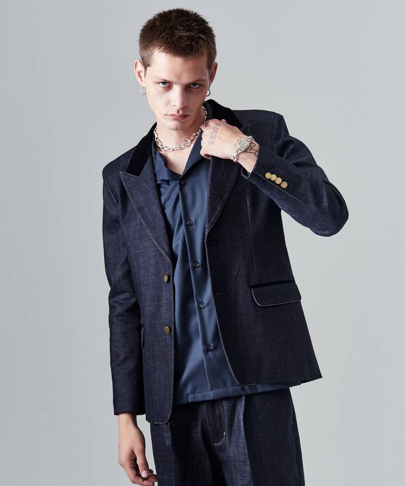 【予約商品】glamb(グラム)Blue Noise Tailored Jacket / ブルーノイズテーラードジャケット - Black