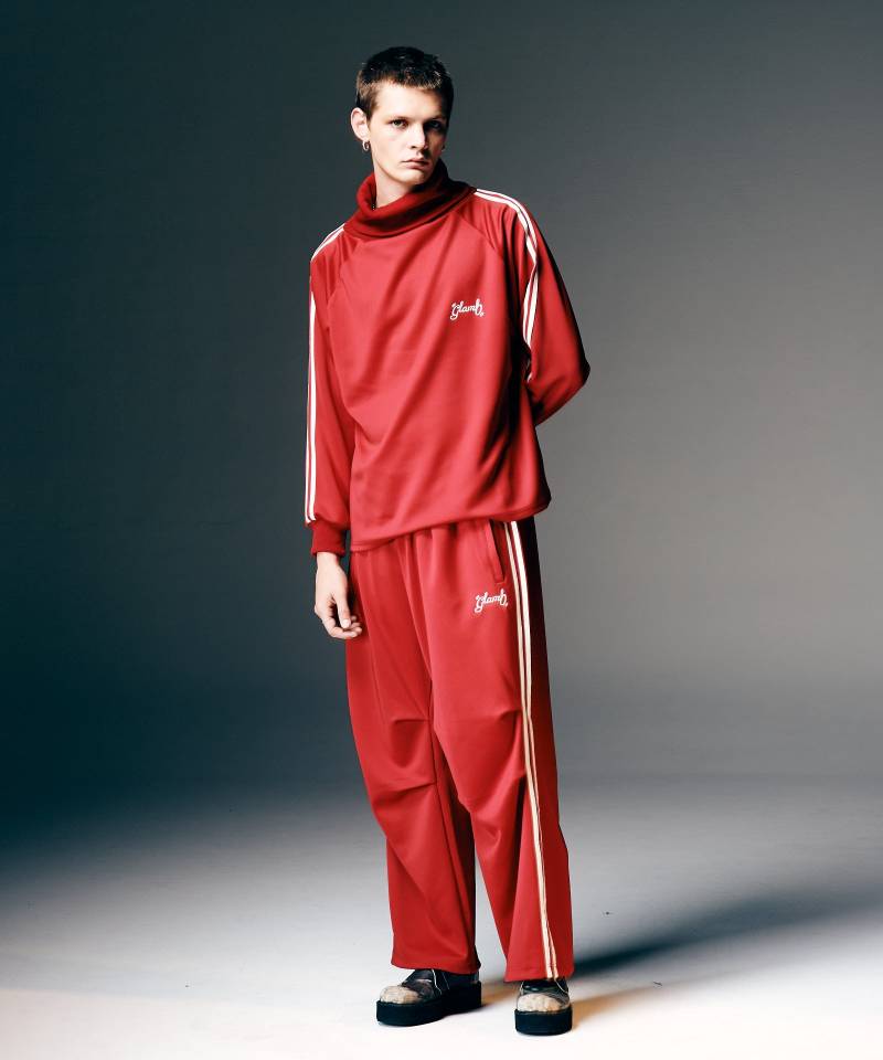 【予約商品】glamb(グラム) Turtleneck Jersey Set Up / タートルネックジャージセットアップ - Red
