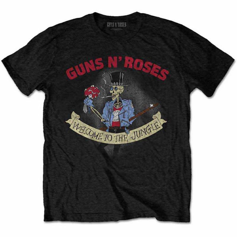 【予約商品】GUNS N' ROSES バンドTシャツ ユニセックス: Skeleton Vintage (Black)