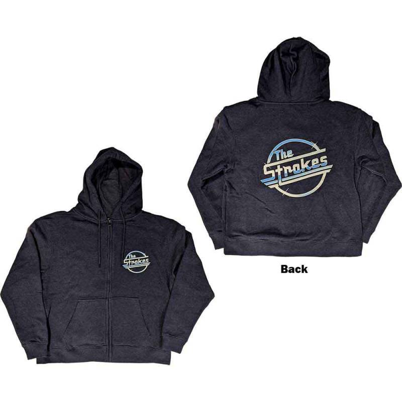 【予約商品】THE STROKES Unisex Zipped Hoodie: OG Magna (Navy Blue) (Back Print)