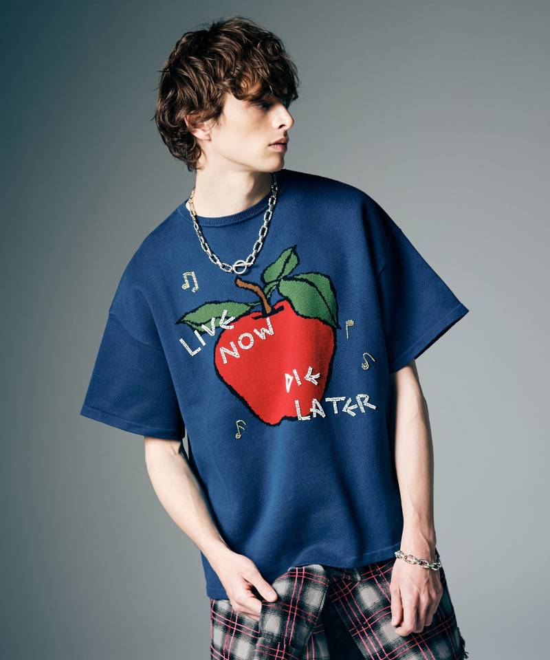 【予約商品】glamb(グラム) Beads Apple Knit / ビーズアップルニット - Blue