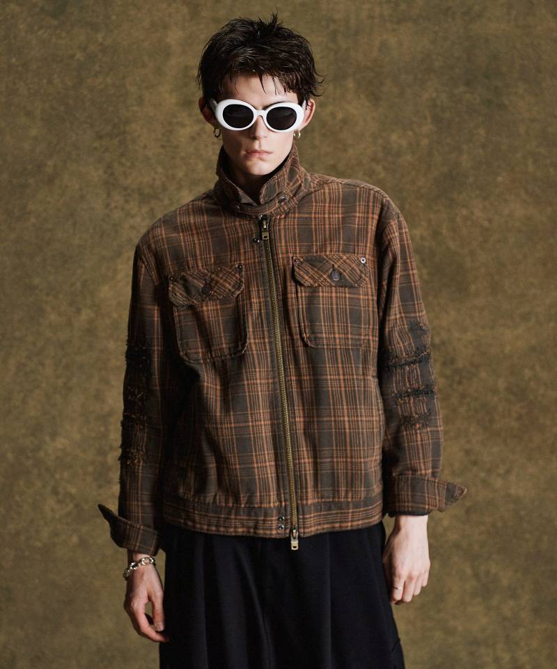 【予約商品】glamb(グラム)Damage Craft Blouson / ダメージクラフトブルゾン - Beige