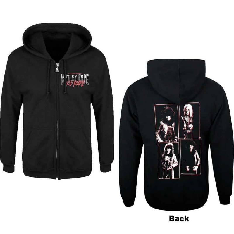 【予約商品】MOTLEY CRUE Unisex Zipped Hoodie: 40 Years (Black) (Back Print)