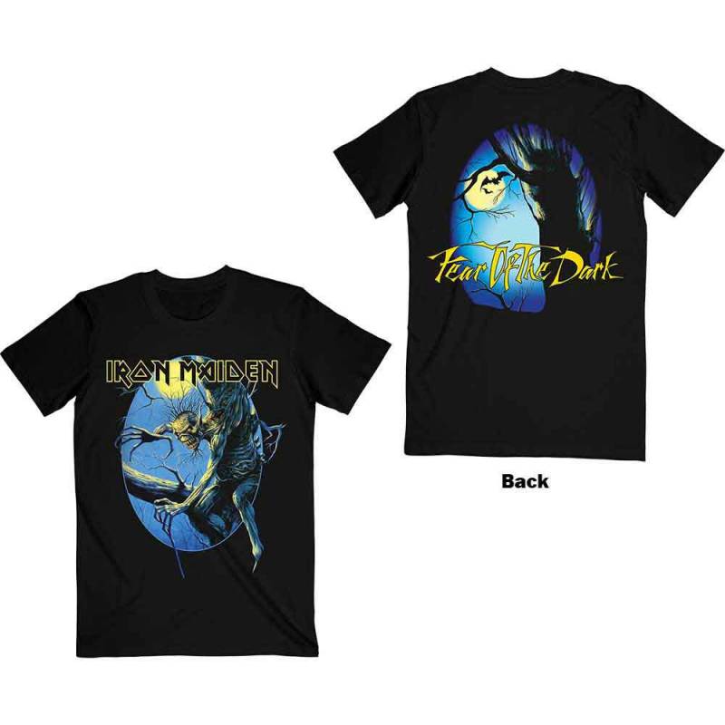 【予約商品】IRON MAIDEN バンドTシャツ ユニセックス: Fear of the Dark Oval Eddie Moon (Black) (Back Print)