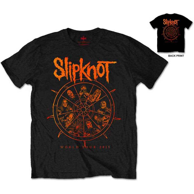 【予約商品】SLIPKNOT バンドTシャツ ユニセックス: The Wheel (Black) (Back Print)