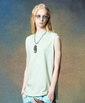 【予約商品】glamb(グラム)GB0225/CS21 : Mock Neck Tank Top / モックネックタンクトップ - Green