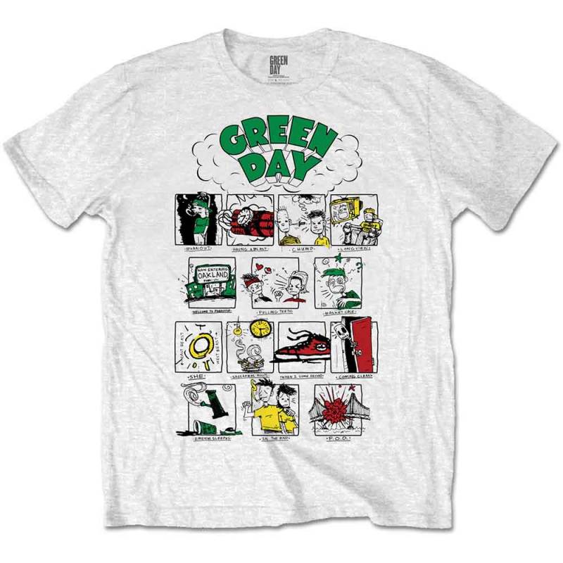 【予約商品】GREEN DAY バンドTシャツ ユニセックス: Dookie RRHOF (White) - WHITE
