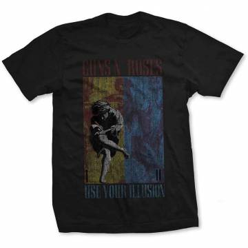 【予約商品】GUNS N' ROSES バンドTシャツ ユニセックス: Use Your Illusion (Black) - BLACK