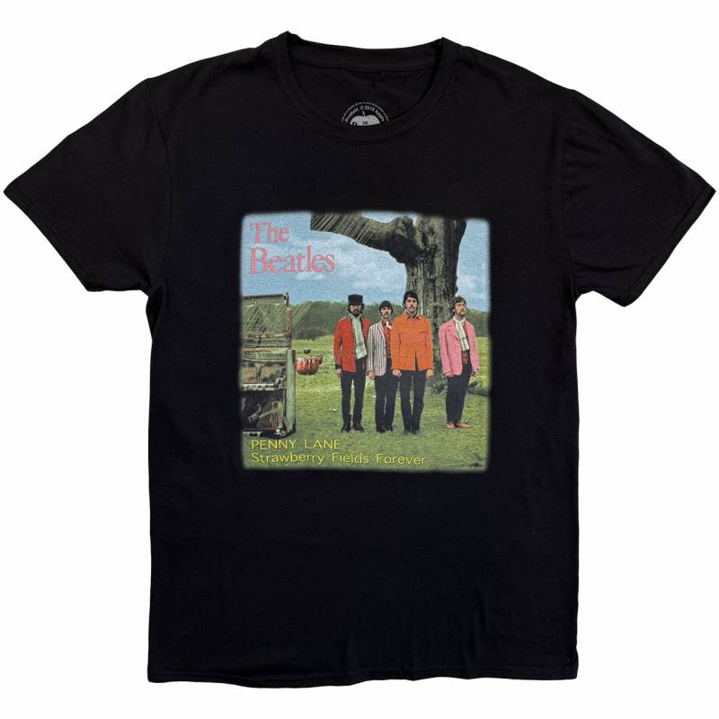 【予約商品】THE BEATLES バンドTシャツ ユニセックス: Strawberry Fields Forever (Black)