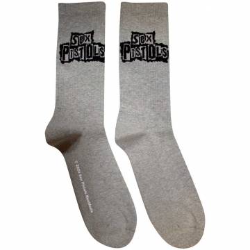 【予約商品】THE SEX PISTOLS Unisex Terry Socks: Stacked Logo - GREY