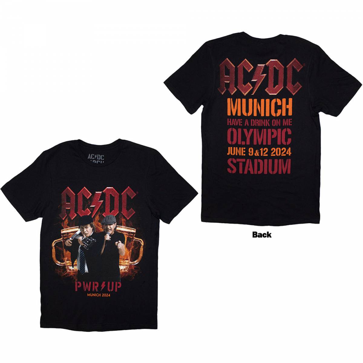 予約商品】AC/DC バンドTシャツ ユニセックス: PWR-UP Munich 予約商品】AC/DC バンドTシャツ ユニセックス: PWR-UP Munich