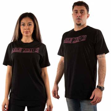 【予約商品】THE SEX PISTOLS バンドTシャツ ユニセックス: Logo (Embellished) - BLACK