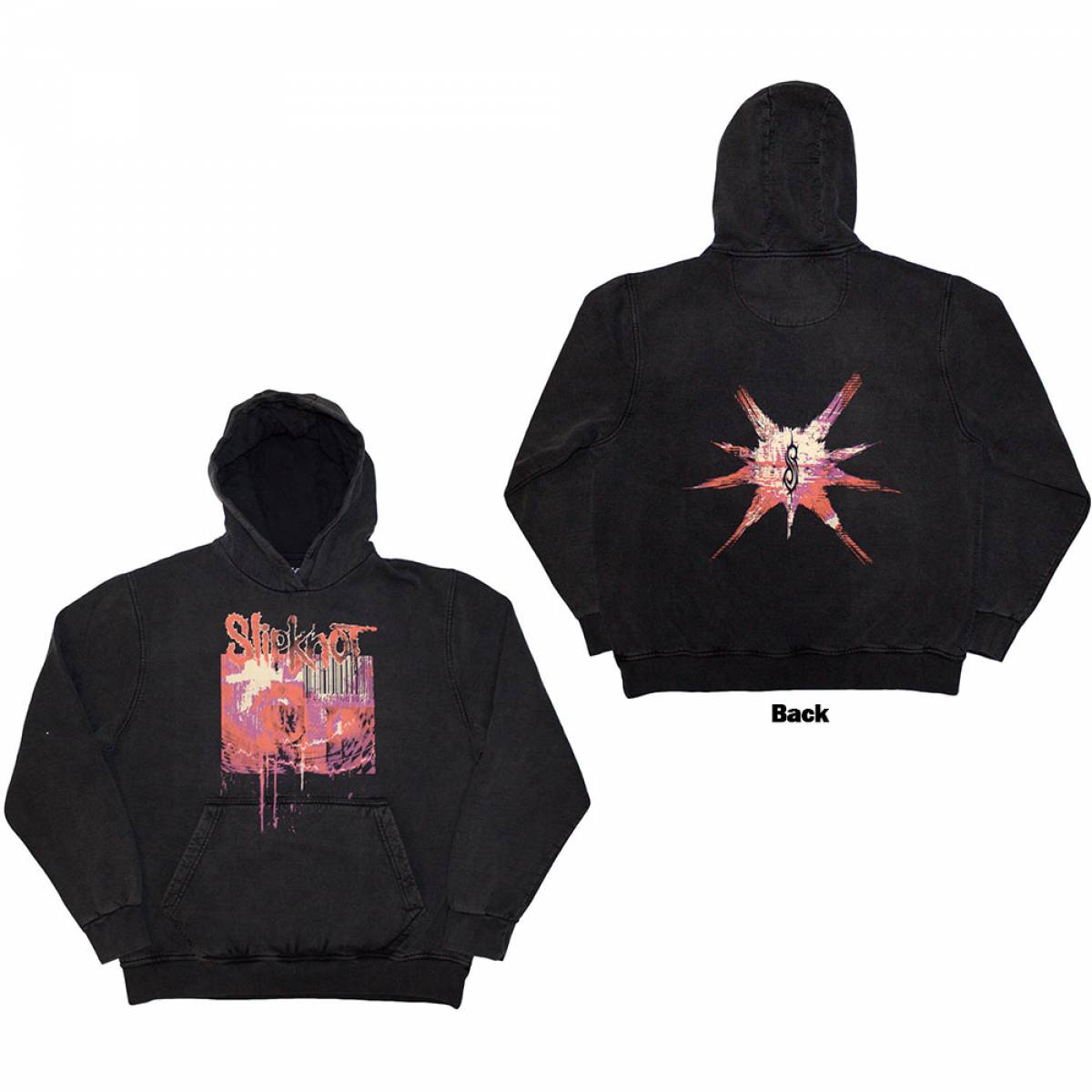 【予約商品】SLIPKNOT Unisex Stone Wash Pullover Hoodie: The End, So Far Barcode (Charcoal Grey) (Back Print & Wash Collection) - CHARCOAL GREY