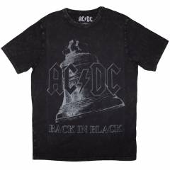 【予約商品】AC/DC Unisex Stone Wash バンドTシャツ: Back In Black Bell (Black) - BLACK