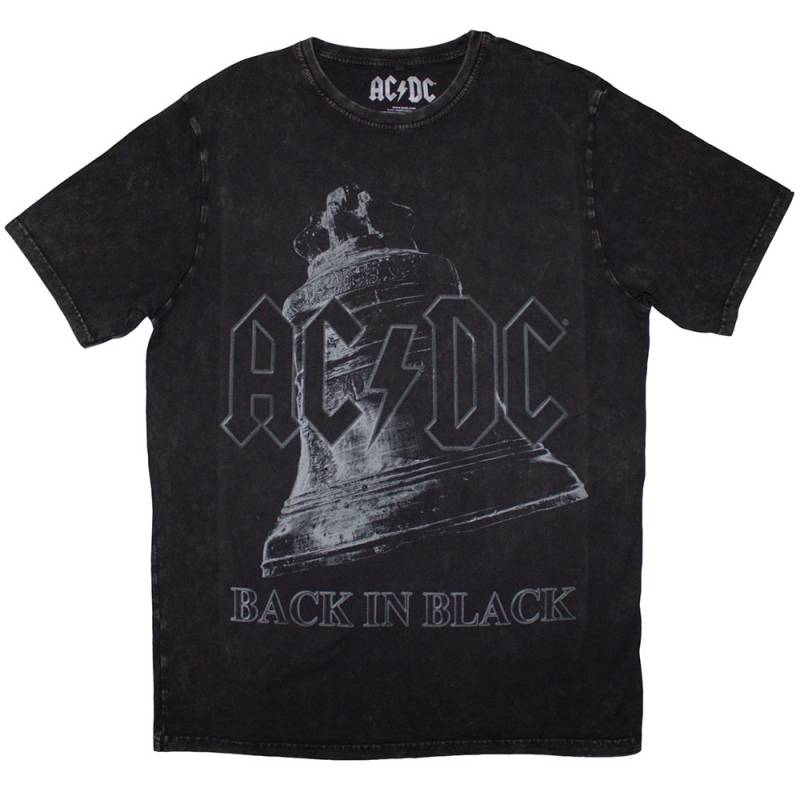 【予約商品】AC/DC Unisex Stone Wash バンドTシャツ: Back In Black Bell (Black) - BLACK