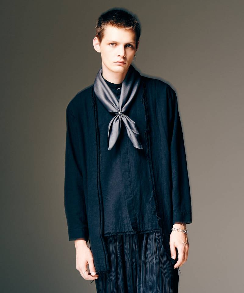 【予約商品】glamb(グラム)Layered Cardigan Shirt / レイヤードカーディガンシャツ - Black