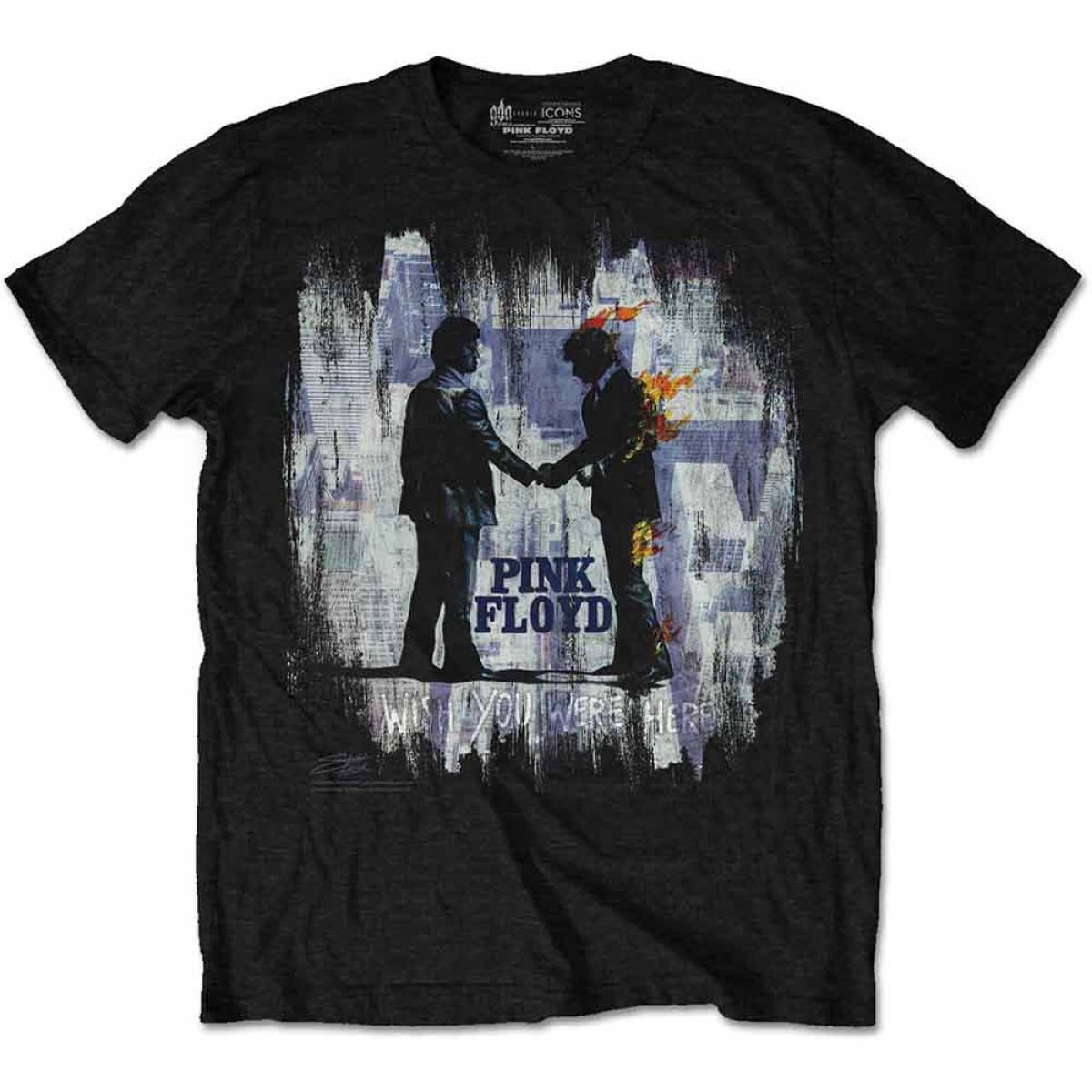 【予約商品】PINK FLOYD バンドTシャツ ユニセックス: Wish You Were Here Painting (Black) - BLACK