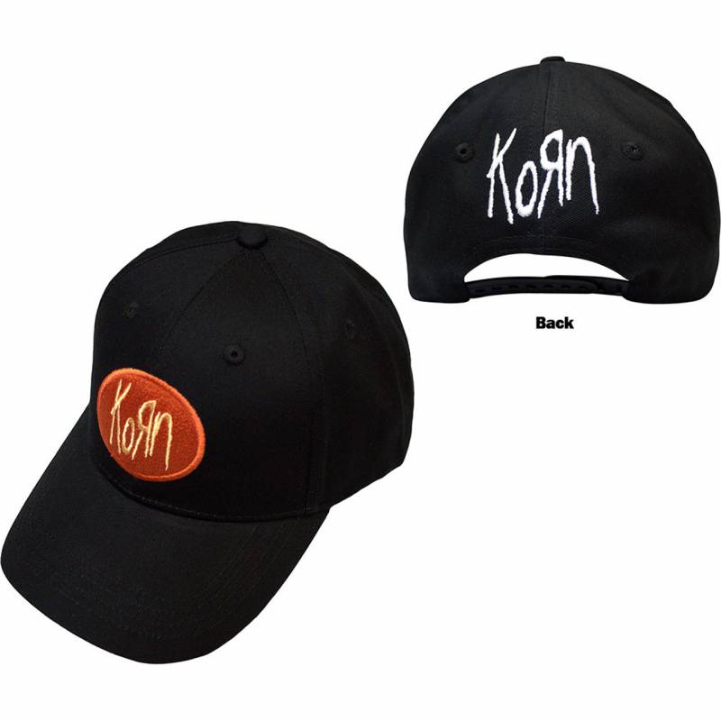 【予約商品】KORN Unisex Baseball Cap: Oval Logo (Black) (Back Print)