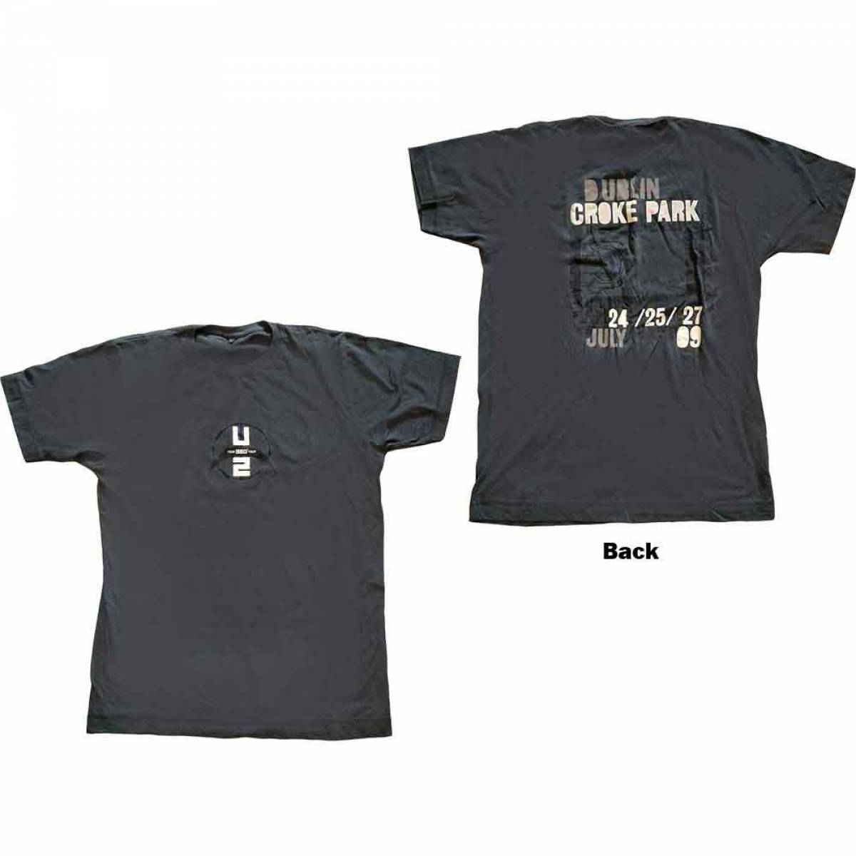 【予約商品】U2 バンドTシャツ ユニセックス: 360 Degree Tour Croke Park 2009 (Grey) (Back Print & Ex-Tour) (Small) - GREY