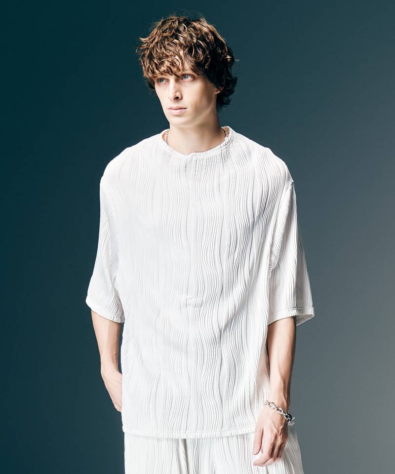 【予約商品】glamb(グラム)Willow Crepe Cutsew / ウィロークレープカットソー - White