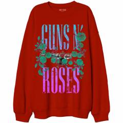 【予約商品】GUNS N' ROSES Unisex Sweatshirt: Guns & Vine (Red) (Oversized)