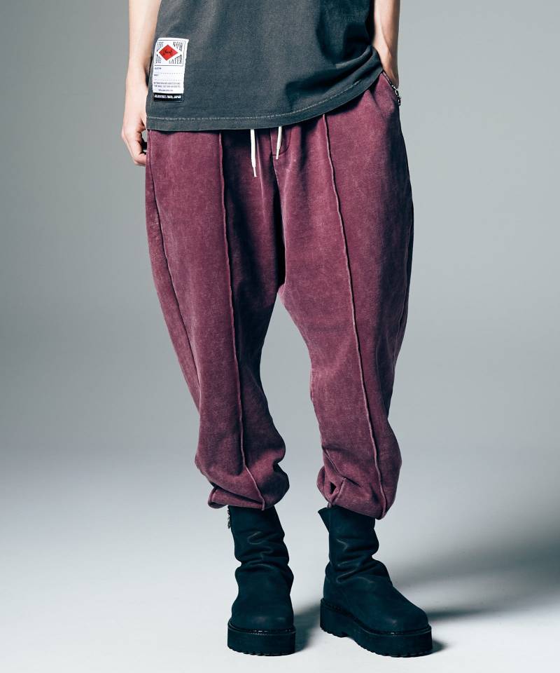 【予約商品】glamb(グラム) Fade Sweat Jogger Slacks / フェイドスウェットジョガースラックス - Wine