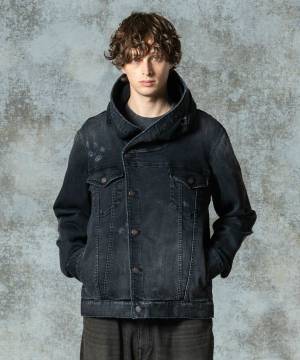 【予約商品】glamb(グラム)GB0325/JKT11 : Carol Denim Jacket / キャロルデニムジャケット - Black