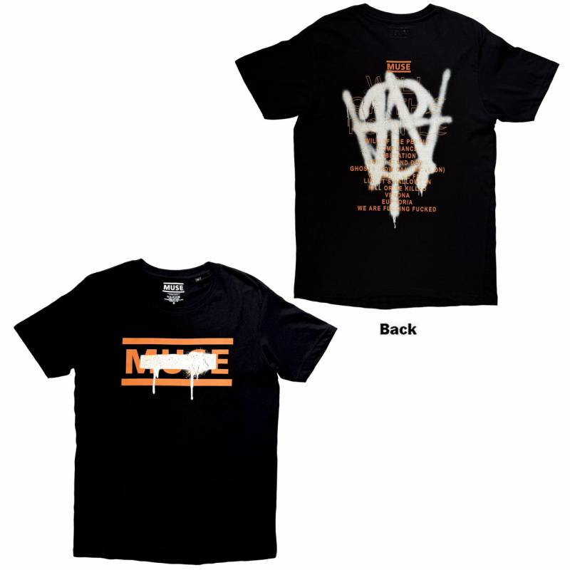 【予約商品】MUSE バンドTシャツ ユニセックス: Grafitti Tracklist (Black) (Back Print)